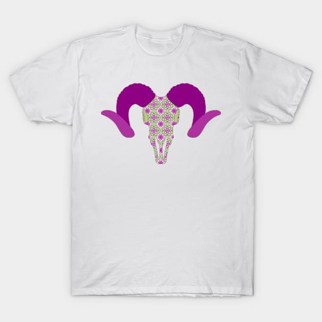 Floral Ram Skull T-Shirt by Nuletto